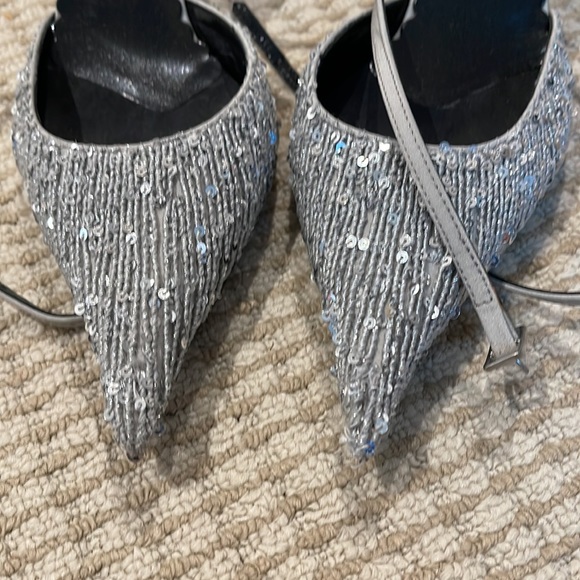 Browns Couture silver sequins tie the ankle high heel - Picture 2 of 6
